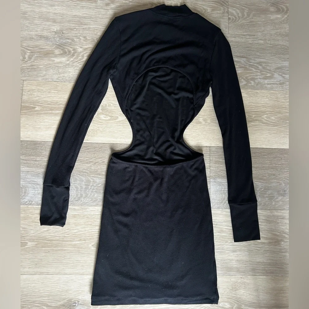 White Fox Black Cutout Open Back Mini Dress Size S - Picture 4 of 7